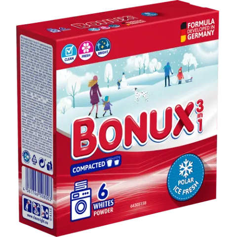 BONUX mosópor Polar Ice Fresh fehér és világos ruhákhoz 6 mosás 390 g termékhez kapcsolódó kép