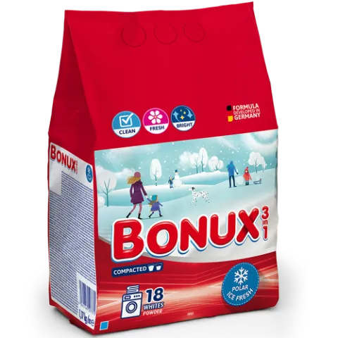 BONUX mosópor Polar Ice Fresh fehér és világos ruhákhoz 18 mosás 1,17 kg termékhez kapcsolódó kép