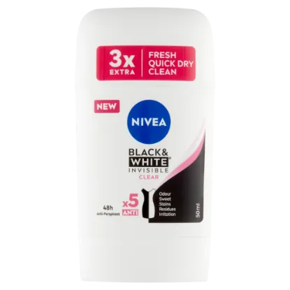 NIVEA Black & White Invisible Clear izzadásgátló 50 ml termékhez kapcsolódó kép