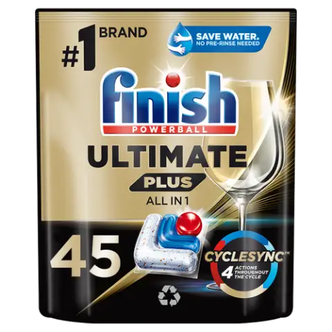 Finish Powerball Ultimate Plus All in 1 mosogatógép kapszula 45 db 549 g termékhez kapcsolódó kép