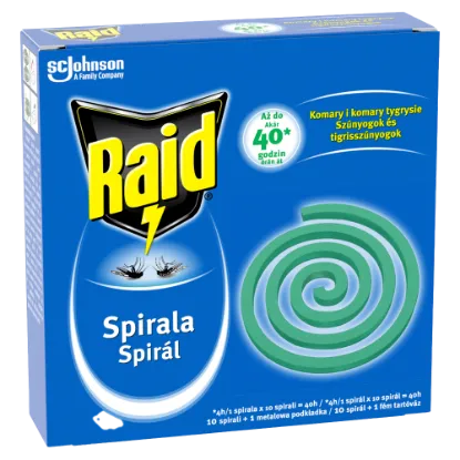 Raid kültéri szúnyogirtó spirál 10 x 11,5 g (115 g) termékhez kapcsolódó kép