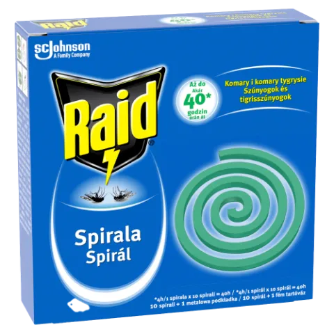 Raid kültéri szúnyogirtó spirál 10 x 11,5 g (115 g) termékhez kapcsolódó kép