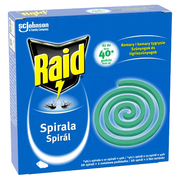 Raid kültéri szúnyogirtó spirál 10 x 11,5 g (115 g) termékhez kapcsolódó kép