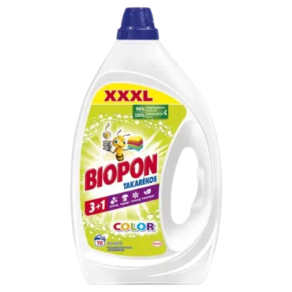 Biopon Takarékos Color folyékony mosószer 72 mosás 3240 ml termékhez kapcsolódó kép