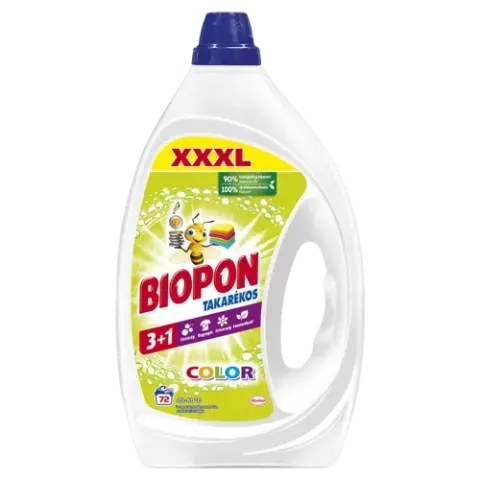 Biopon Takarékos Color folyékony mosószer 72 mosás 3240 ml termékhez kapcsolódó kép