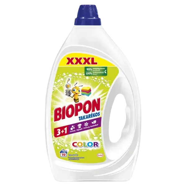 Biopon Takarékos Color folyékony mosószer 72 mosás 3240 ml termékhez kapcsolódó kép