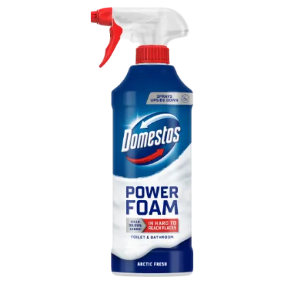 Domestos Power Foam Arctic Fresh WC és fürdőszoba tisztító hab 435 ml termékhez kapcsolódó kép