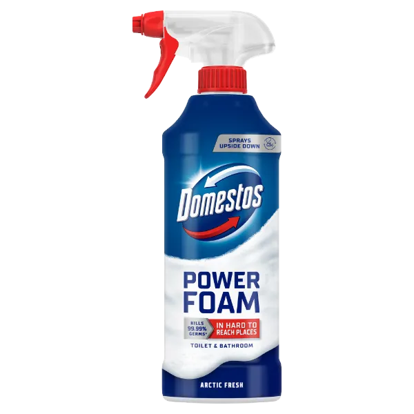 Domestos Power Foam Arctic Fresh WC és fürdőszoba tisztító hab 435 ml termékhez kapcsolódó kép