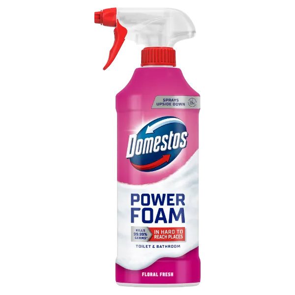 Domestos Power Foam Floral Fresh WC és fürdőszoba tisztító hab 435 ml termékhez kapcsolódó kép