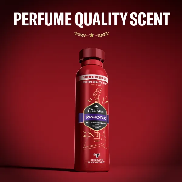 Old Spice Rockstar  Deo Spray Férfiaknak, Akár 48 Órás Frissesség, Alumíniummentes,  ml termékhez kapcsolódó kép