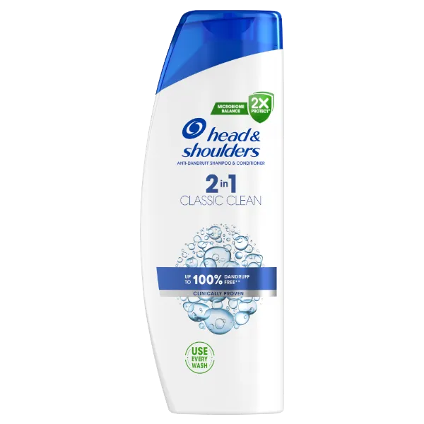 Head & Shoulders Classic Clean 2az1-ben korpásodás elleni sampon 400ml. Friss tiszta Illat termékhez kapcsolódó kép