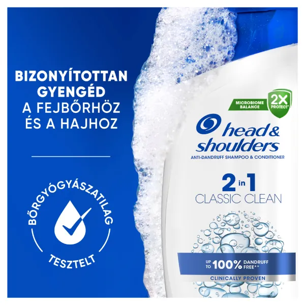 Head & Shoulders Classic Clean 2az1-ben korpásodás elleni sampon 400ml. Friss tiszta Illat termékhez kapcsolódó kép