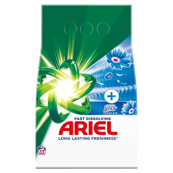 Ariel 1.76kg Mosópor 32 Mosáshoz + Touch Of Lenor Fresh Air termékhez kapcsolódó kép