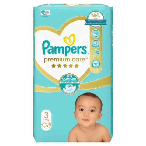 Pampers Premium Care Pelenka, 3 Méret, 60 db, 6kg-10kg termékhez kapcsolódó kép