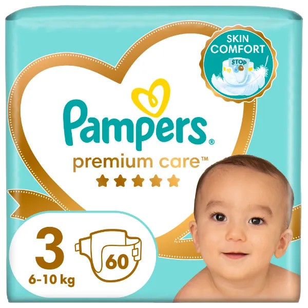 Pampers Premium Care Pelenka, 3 Méret, 60 db, 6kg-10kg termékhez kapcsolódó kép