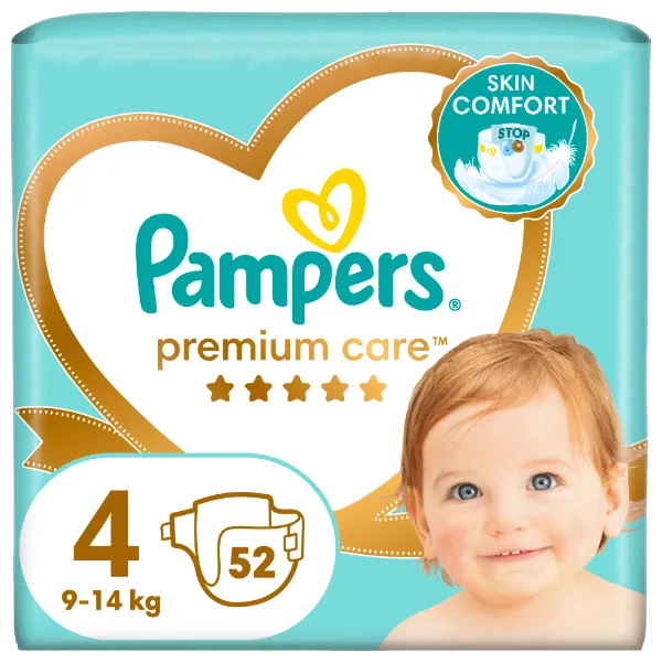 Pampers Premium Care Pelenka, 4 Méret, 52 db, 9kg-14kg termékhez kapcsolódó kép