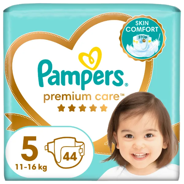 Pampers Premium Care Pelenka, 5 Méret, 44 db, 11kg-16kg termékhez kapcsolódó kép