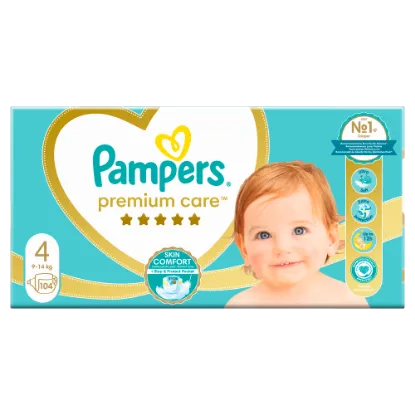 Pampers Premium Care Pelenka, 4 Méret, 104 db, 9kg-14kg termékhez kapcsolódó kép