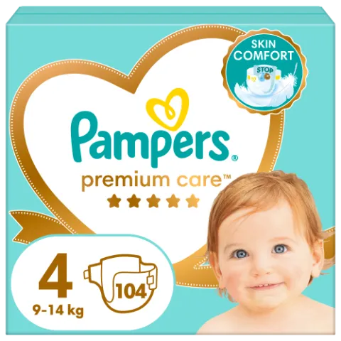 Pampers Premium Care Pelenka, 4 Méret, 104 db, 9kg-14kg termékhez kapcsolódó kép