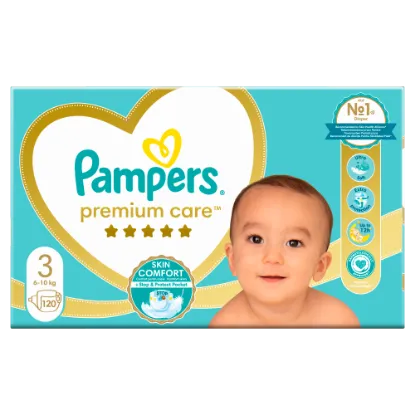 Pampers Premium Care Pelenka, 3 Méret, 120 db, 6kg-10kg termékhez kapcsolódó kép