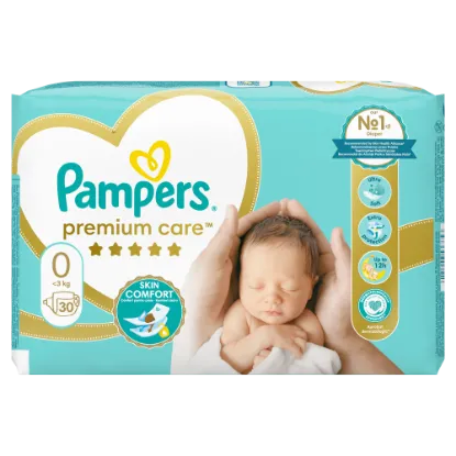 Pampers Premium Care Pelenka, 0 Méret, 30 db, <3kg termékhez kapcsolódó kép