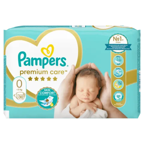 Pampers Premium Care Pelenka, 0 Méret, 30 db, <3kg termékhez kapcsolódó kép