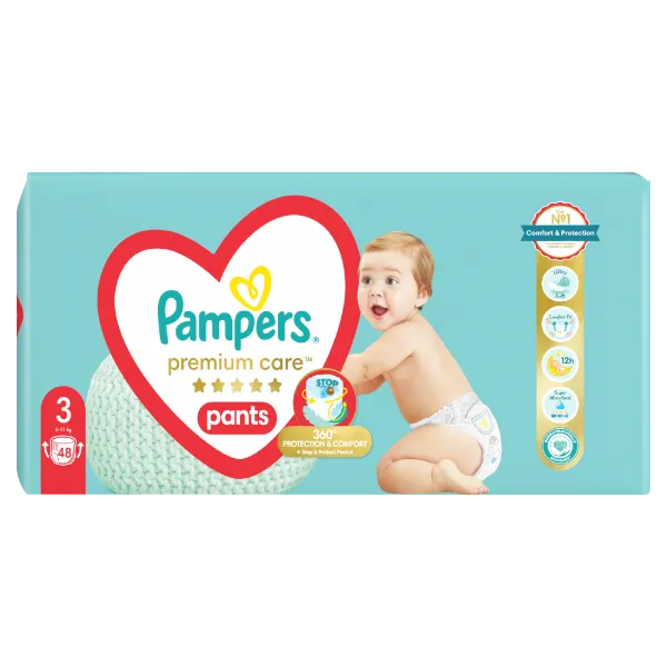 Pampers Premium Care Bugyipelenka, Méret: 3, 48 db Bugyipelenka, 6kg -11kg termékhez kapcsolódó kép