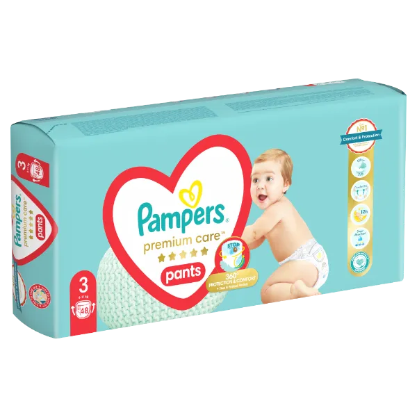 Pampers Premium Care Bugyipelenka, Méret: 3, 48 db Bugyipelenka, 6kg -11kg termékhez kapcsolódó kép