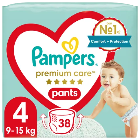 Pampers Premium Care Bugyipelenka, Méret: 4, 38 db Bugyipelenka, 9kg-15kg termékhez kapcsolódó kép