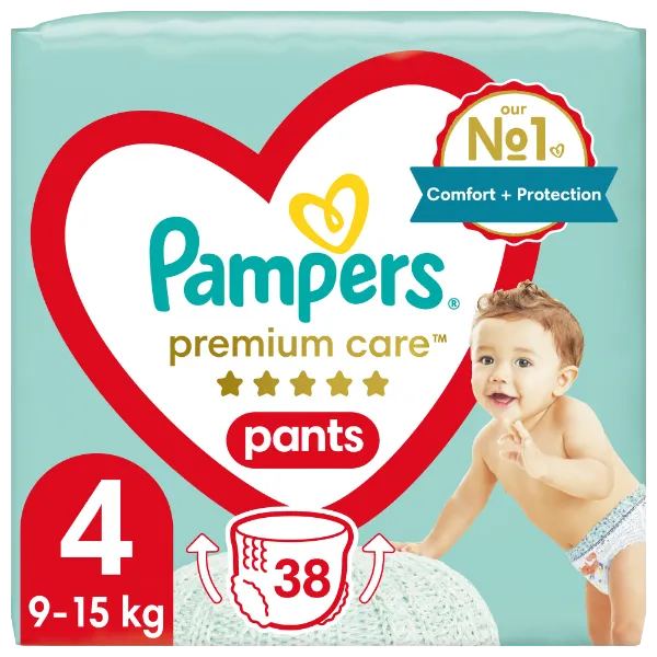 Pampers Premium Care Bugyipelenka, Méret: 4, 38 db Bugyipelenka, 9kg-15kg termékhez kapcsolódó kép