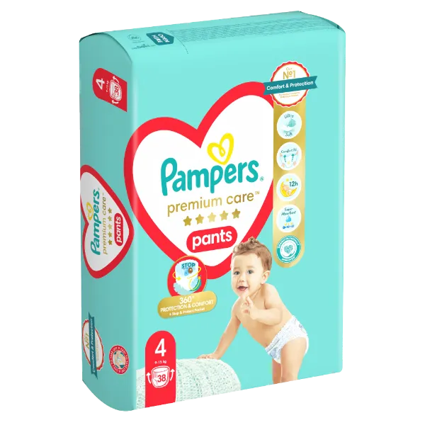 Pampers Premium Care Bugyipelenka, Méret: 4, 38 db Bugyipelenka, 9kg-15kg termékhez kapcsolódó kép