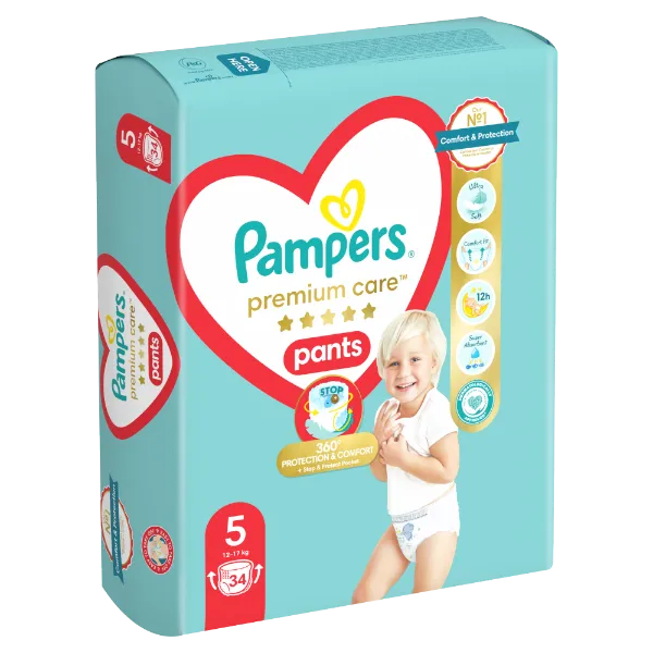 Pampers Premium Care Bugyipelenka, Méret: 5, 34 db Bugyipelenka, 12kg - 17kg termékhez kapcsolódó kép