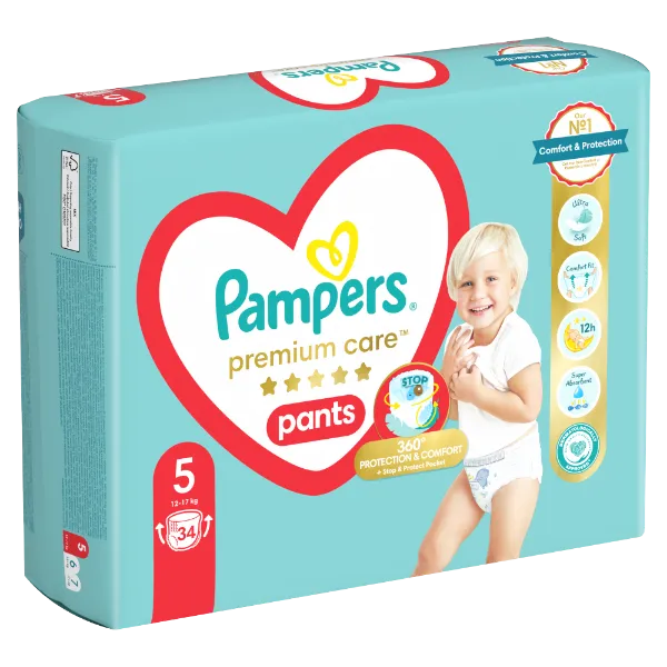 Pampers Premium Care Bugyipelenka, Méret: 5, 34 db Bugyipelenka, 12kg - 17kg termékhez kapcsolódó kép