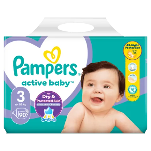 Pampers Active Baby 3, 90 Db Pelenka, 6kg-10kg termékhez kapcsolódó kép