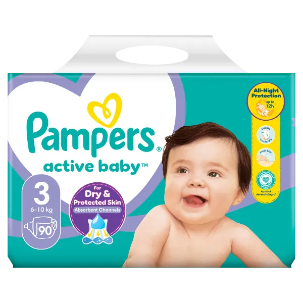 Pampers Active Baby 3, 90 Db Pelenka, 6kg-10kg termékhez kapcsolódó kép