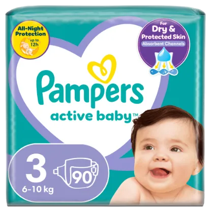 Pampers Active Baby 3, 90 Db Pelenka, 6kg-10kg termékhez kapcsolódó kép