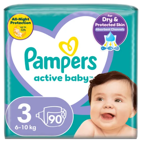 Pampers Active Baby 3, 90 Db Pelenka, 6kg-10kg termékhez kapcsolódó kép