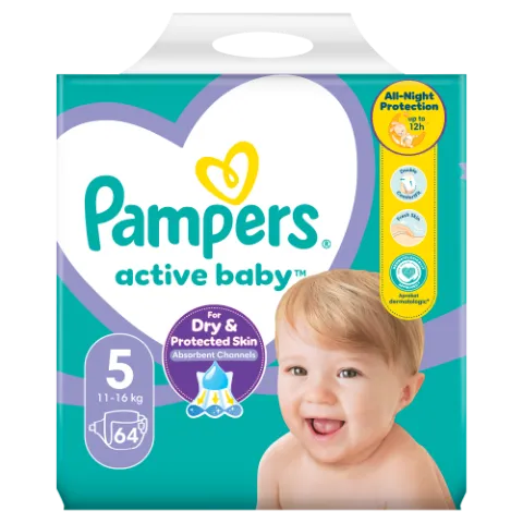 Pampers Active Baby 5, 64 Db Pelenka, 11kg-16kg termékhez kapcsolódó kép