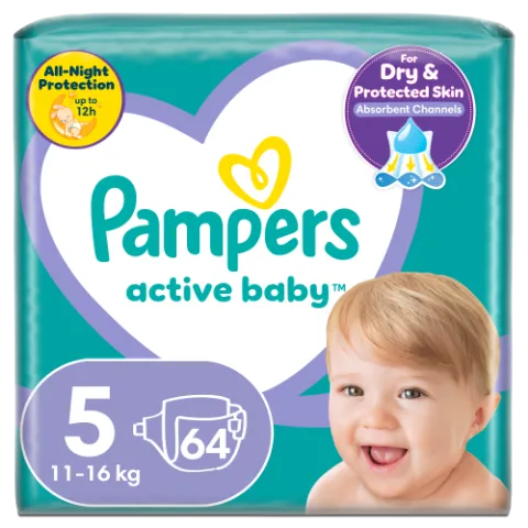 Pampers Active Baby 5, 64 Db Pelenka, 11kg-16kg termékhez kapcsolódó kép