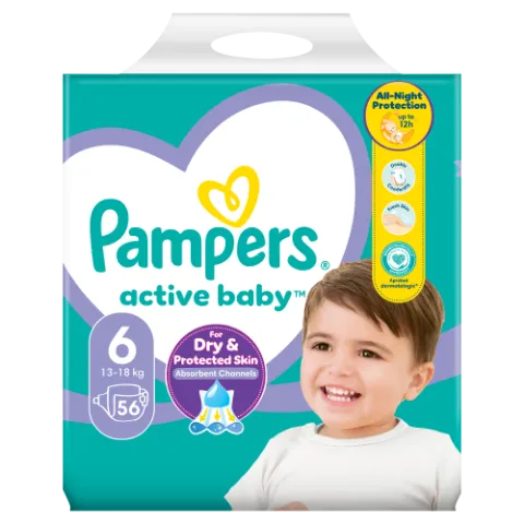 Pampers Active Baby 6, 56 Db Pelenka, 13kg-18kg termékhez kapcsolódó kép