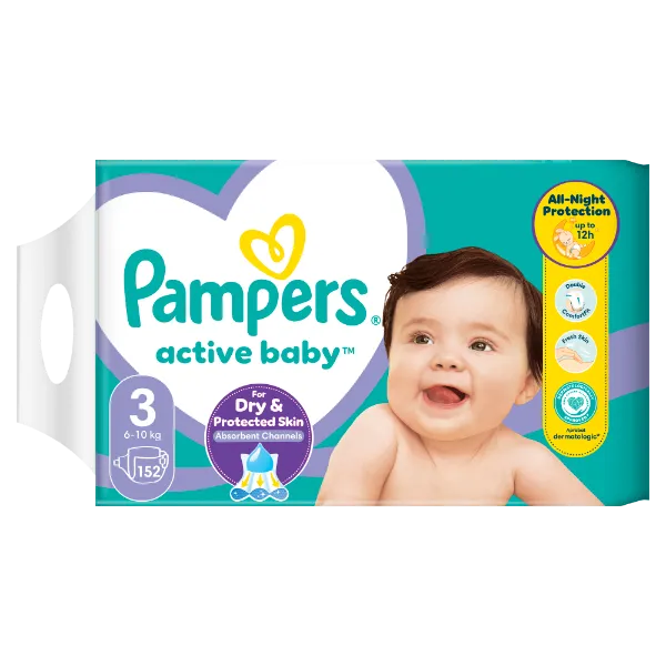 Pampers Active Baby 3, 152 Db Pelenka, 6kg-10kg termékhez kapcsolódó kép