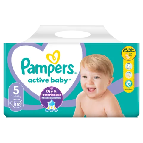 Pampers Active Baby 5, 110 Db Pelenka, 11kg-16kg termékhez kapcsolódó kép