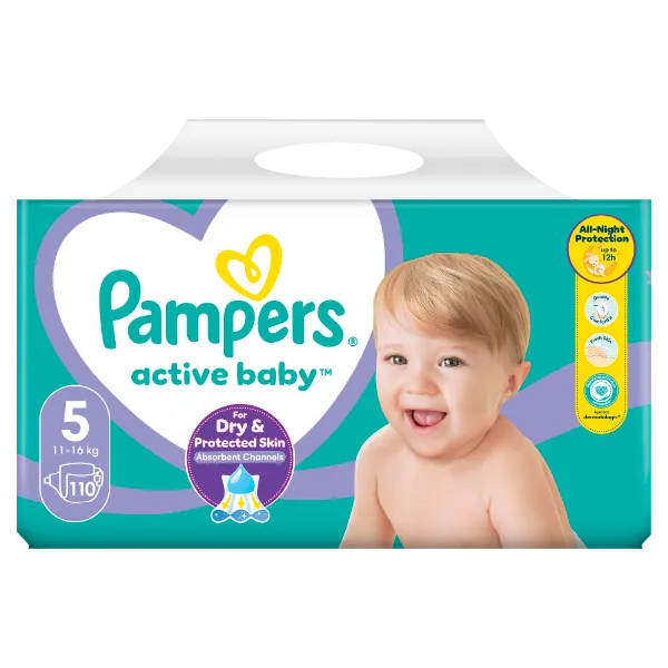 Pampers Active Baby 5, 110 Db Pelenka, 11kg-16kg termékhez kapcsolódó kép