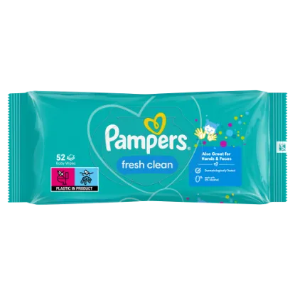 Pampers Fresh Clean Nedves Törlőkendő, 1 Csomag = 52 db termékhez kapcsolódó kép