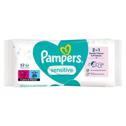 Pampers Sensitive Nedves Törlőkendő, 1 Csomag = 52 db termékhez kapcsolódó kép