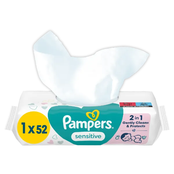 Pampers Sensitive Nedves Törlőkendő, 1 Csomag = 52 db termékhez kapcsolódó kép