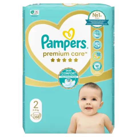 Pampers Premium Care Pelenka, 2 Méret, 68 db, 4kg-8kg termékhez kapcsolódó kép