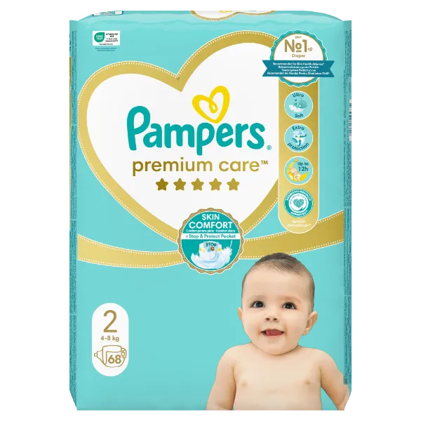 Pampers Premium Care Pelenka, 2 Méret, 68 db, 4kg-8kg termékhez kapcsolódó kép