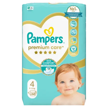 Pampers Premium Care Pelenka, 4 Méret, 68 db, 9kg-14kg termékhez kapcsolódó kép