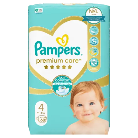 Pampers Premium Care Pelenka, 4 Méret, 68 db, 9kg-14kg termékhez kapcsolódó kép